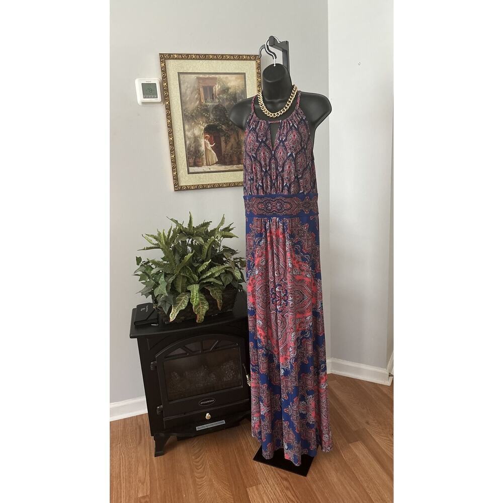 London Times Women Midi Spaghetti Strap Sheath Dress Multicolor size 8